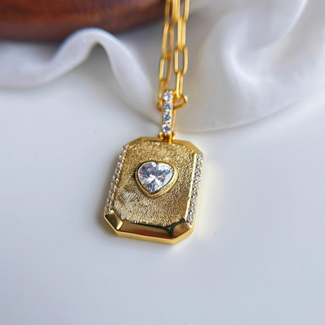 Trendy Heart Vintage Necklace with Box Gifts for Her, Wife Girlfriend Anniversary Birthday Gift