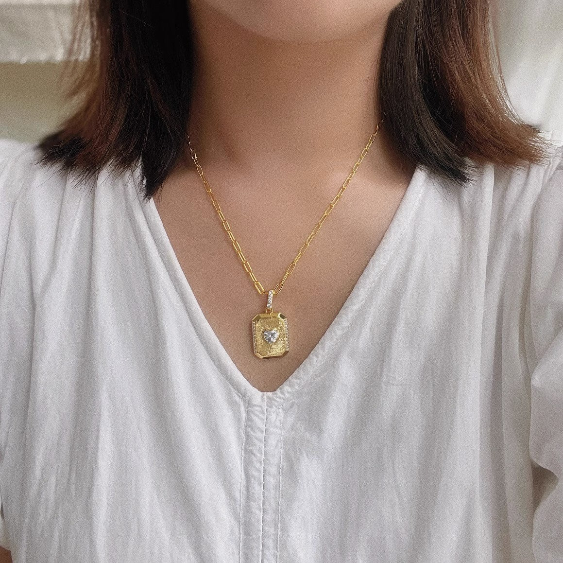 Trendy Heart Vintage Necklace with Box Gifts for Her, Wife Girlfriend Anniversary Birthday Gift